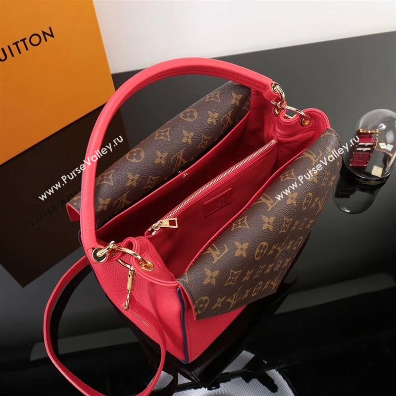 LV Louis Vuitton Monogram Double V Handbag M54624 Leather Shoulder Bag Red