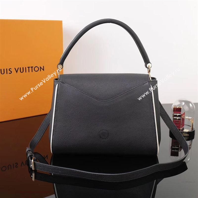 LV Louis Vuitton Monogram Double V Handbag M54439 Leather Shoulder Bag Black