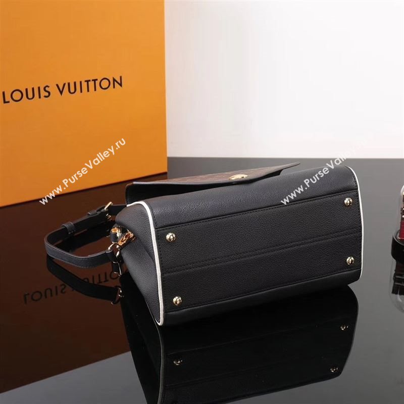 LV Louis Vuitton Monogram Double V Handbag M54439 Leather Shoulder Bag Black