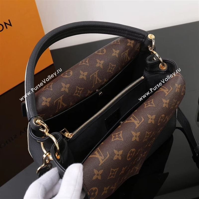 LV Louis Vuitton Monogram Double V Handbag M54439 Leather Shoulder Bag Black