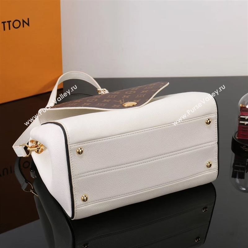LV Louis Vuitton Monogram Double V Handbag M54438 Leather Shoulder Bag White