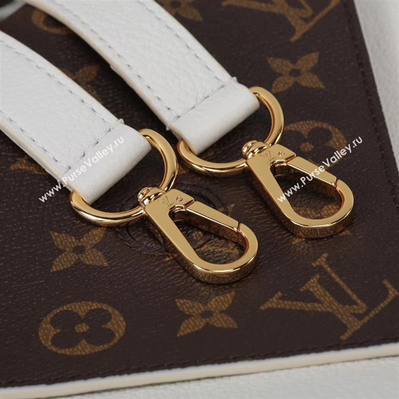 LV Louis Vuitton Monogram Double V Handbag M54438 Leather Shoulder Bag White