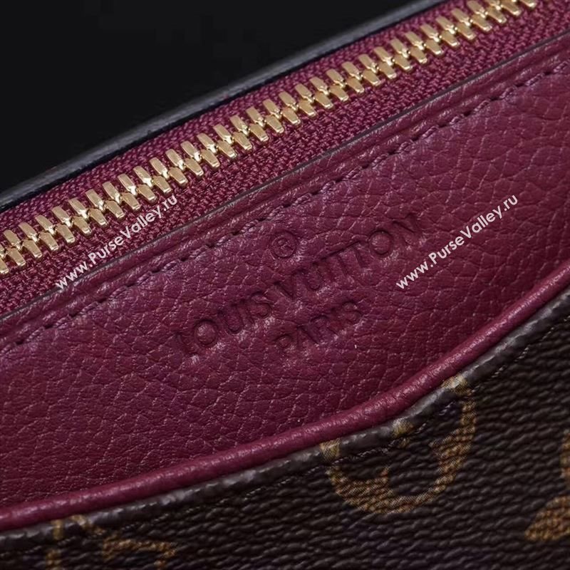 LV Louis Vuitton Monogram Pallas BB Handbag M62961 Shoulder Bag Maroon