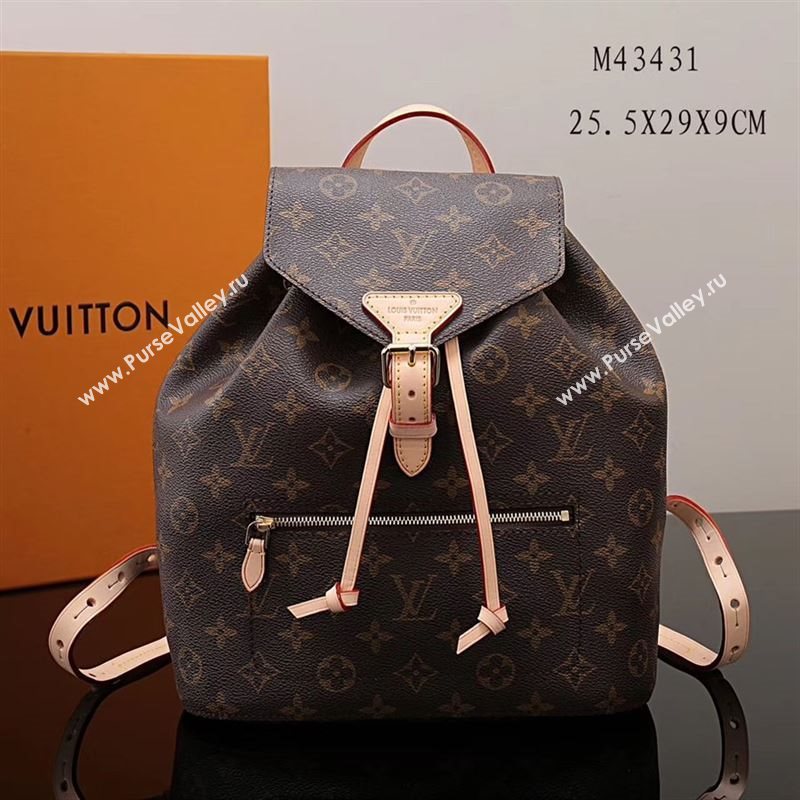 LV Louis Vuitton Monogram Montsouris Backpack M43431 Shoulder Bag Brown
