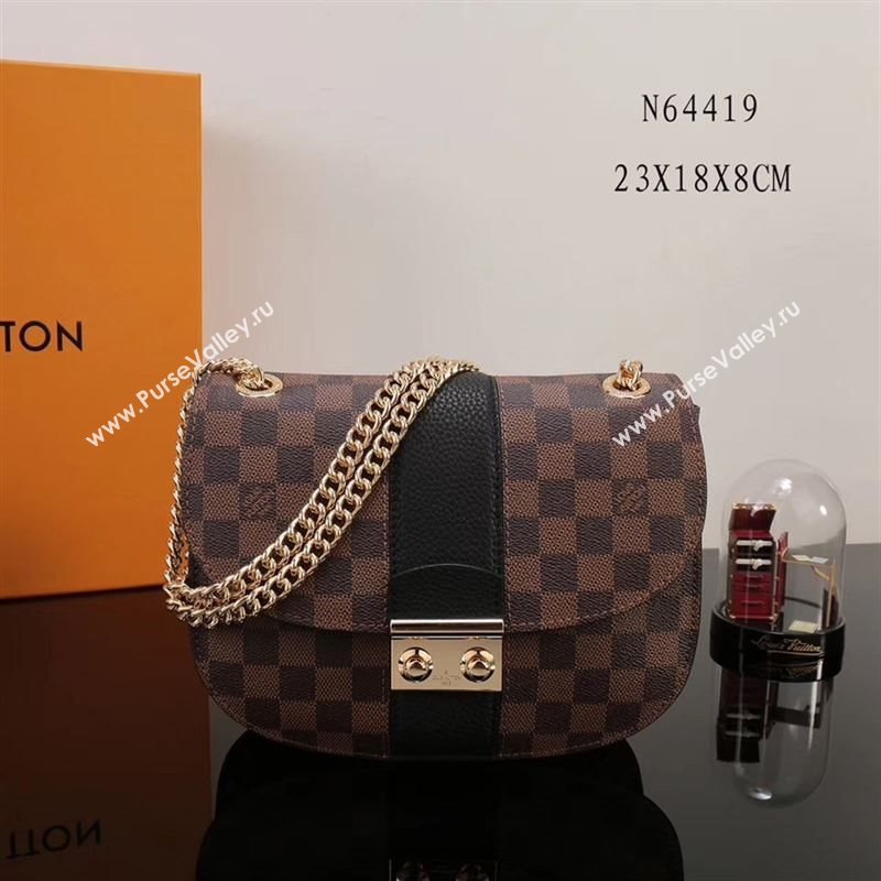 LV Louis Vuitton Monogram Wight Shoulder Bag N64419 Damier Handbag Black
