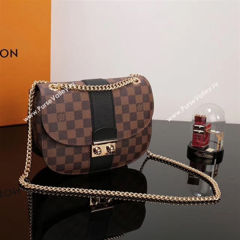 LV Louis Vuitton Monogram Wight Shoulder Bag N64419 Damier Handbag Black