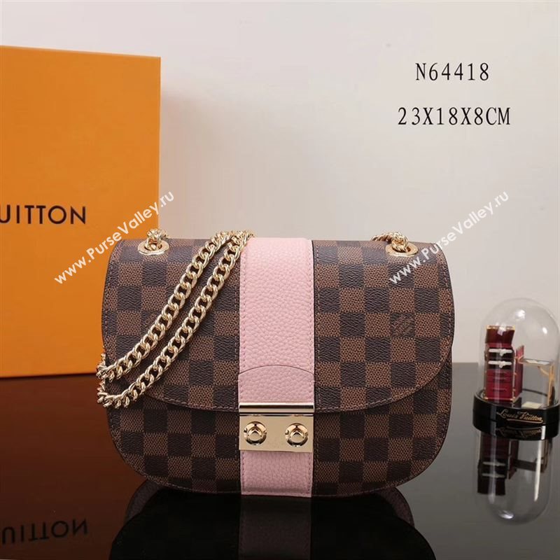 LV Louis Vuitton Monogram Wight Shoulder Bag N64418 Damier Handbag Pink