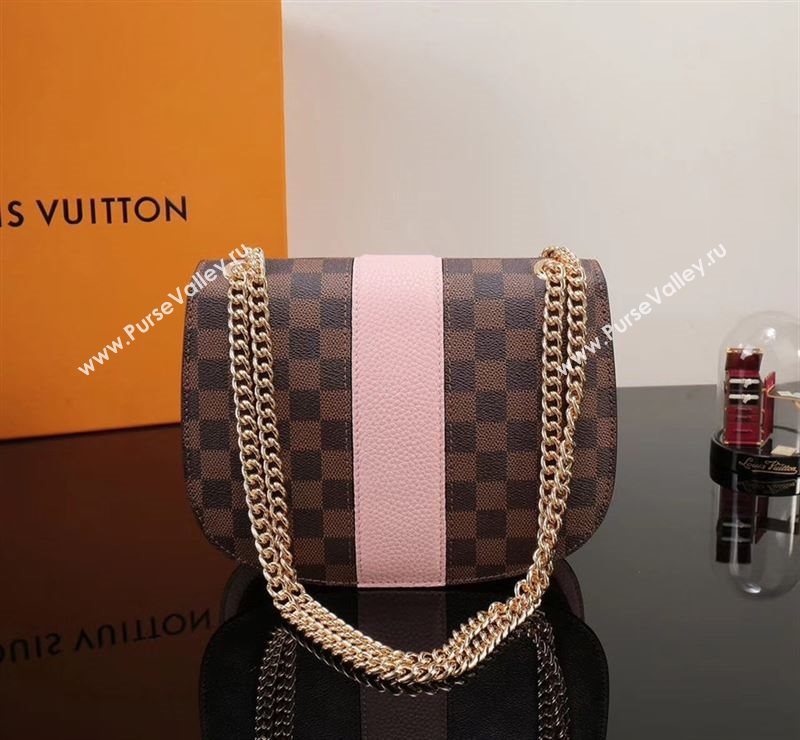 LV Louis Vuitton Monogram Wight Shoulder Bag N64418 Damier Handbag Pink