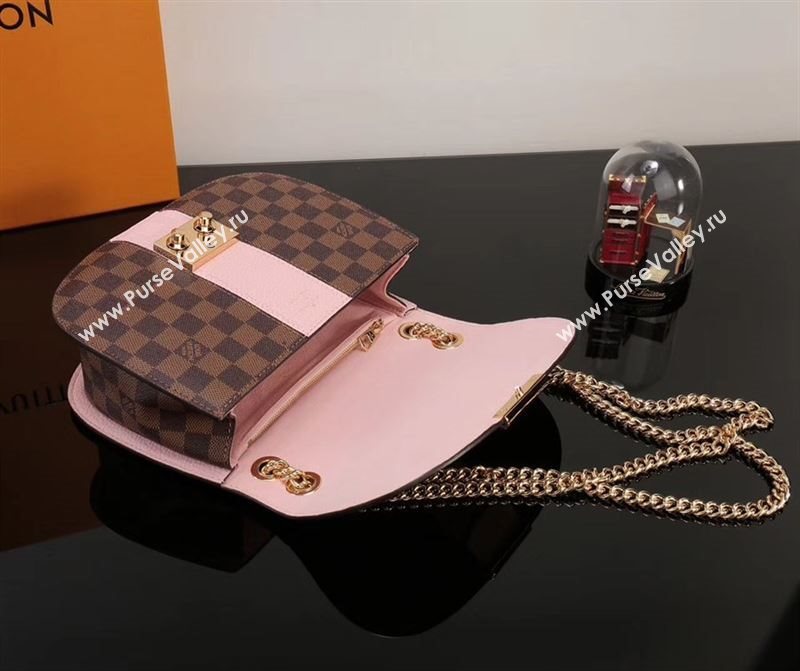 LV Louis Vuitton Monogram Wight Shoulder Bag N64418 Damier Handbag Pink