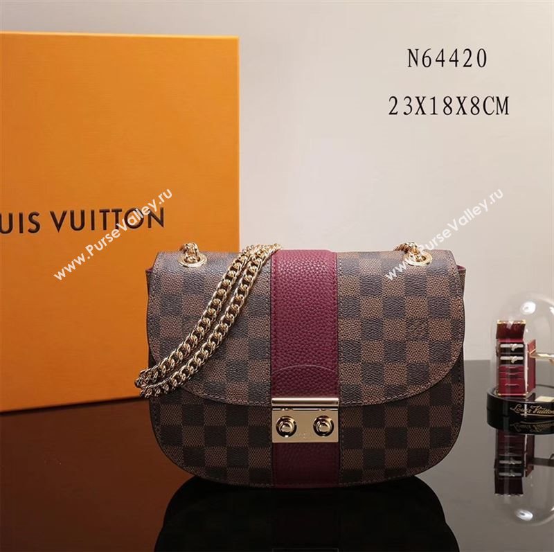 LV Louis Vuitton Monogram Wight Shoulder Bag N64420 Damier Handbag Wine