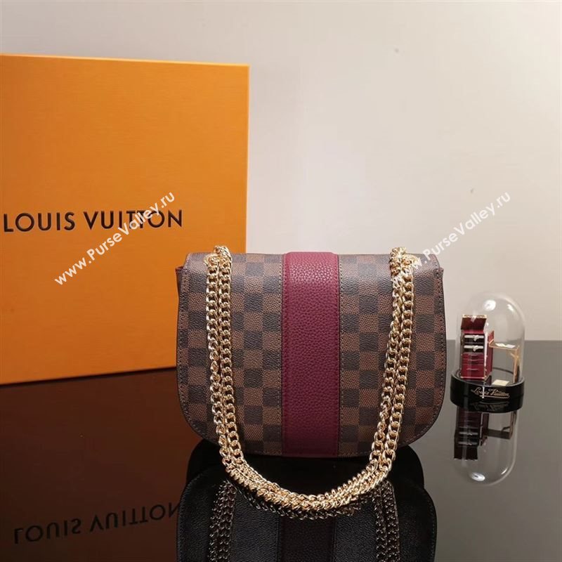 LV Louis Vuitton Monogram Wight Shoulder Bag N64420 Damier Handbag Wine