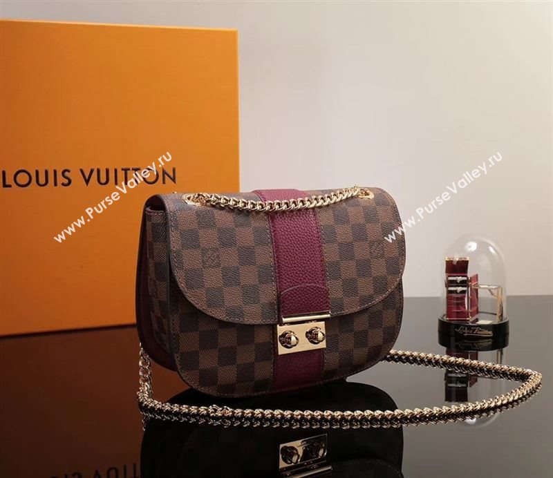 LV Louis Vuitton Monogram Wight Shoulder Bag N64420 Damier Handbag Wine