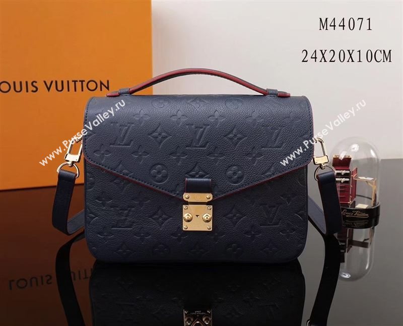LV Louis Vuitton Pochette Metis Bag M44071 Leather Handbag Black&red