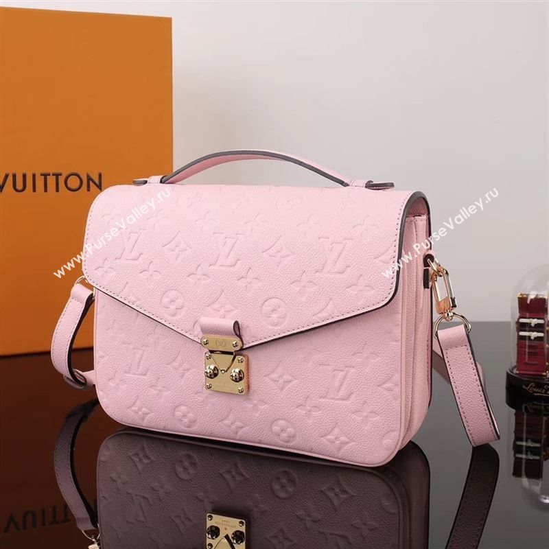 LV Louis Vuitton Pochette Metis Shoulder Bag M44018 Monogram Leather Handbag Pink