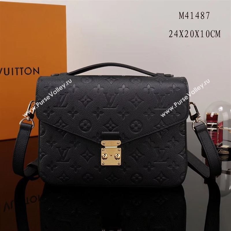 LV Louis Vuitton Pochette Metis Shoulder Bag M41487 Monogram Leather Handbag Black