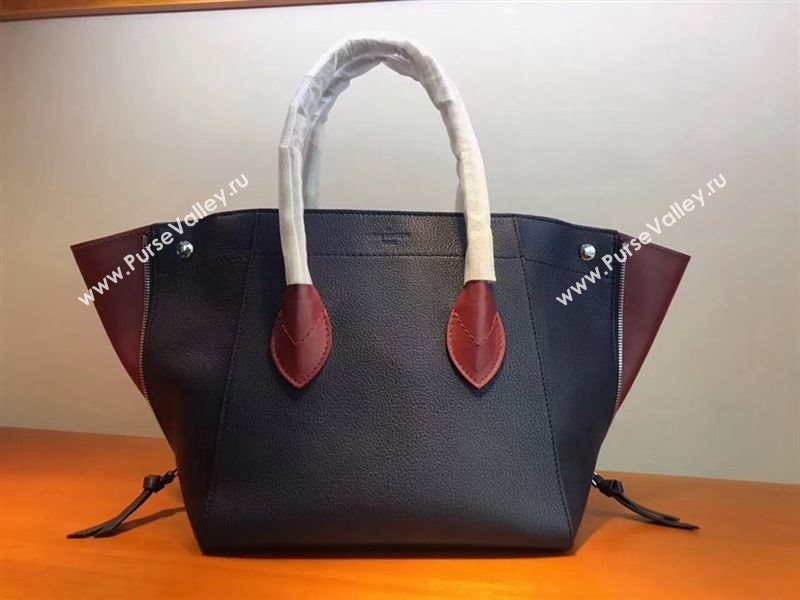 LV Louis Vuitton Freedom Tote Handbag M54842 Real Leather Bag Navy