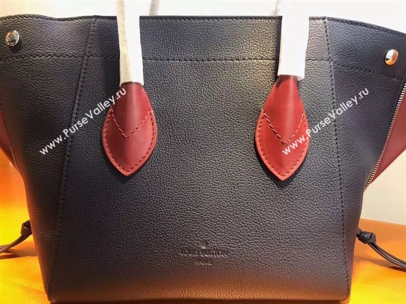 LV Louis Vuitton Freedom Tote Handbag M54842 Real Leather Bag Navy