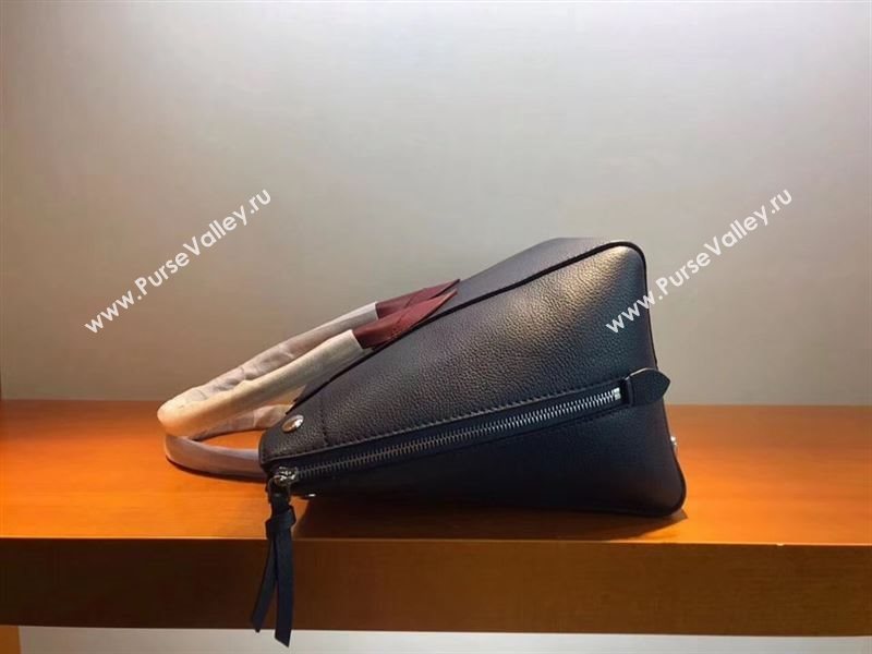 LV Louis Vuitton Freedom Tote Handbag M54842 Real Leather Bag Navy