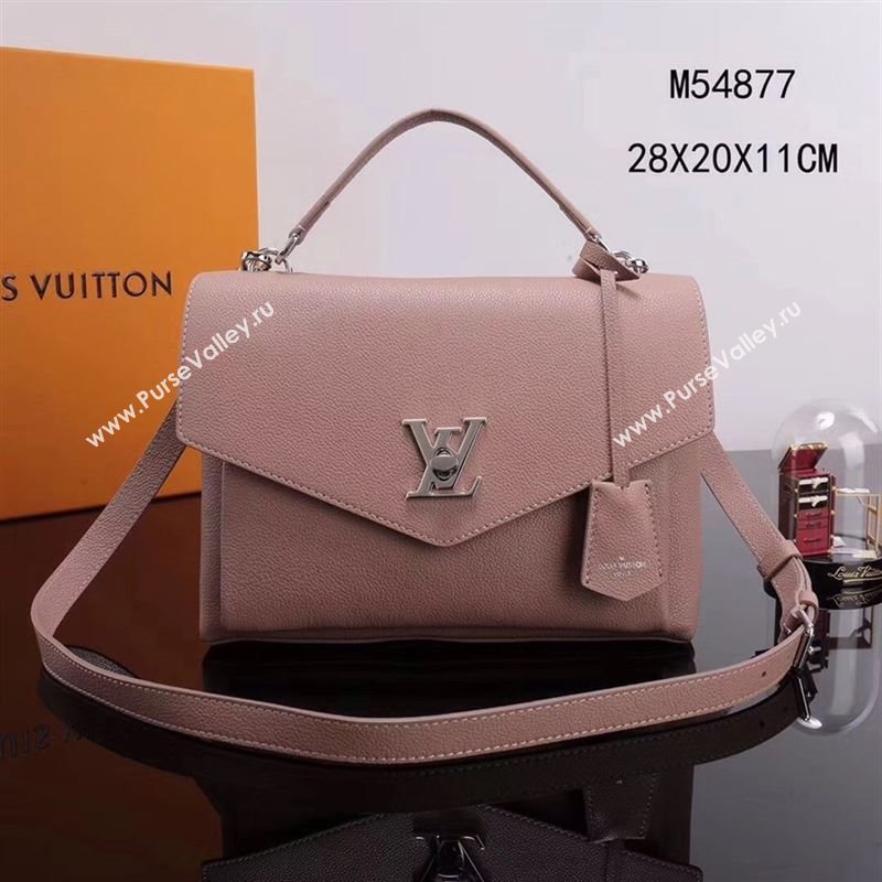 LV Louis Vuitton My Lockme Handbag M54877 Real Leather Bag Pink