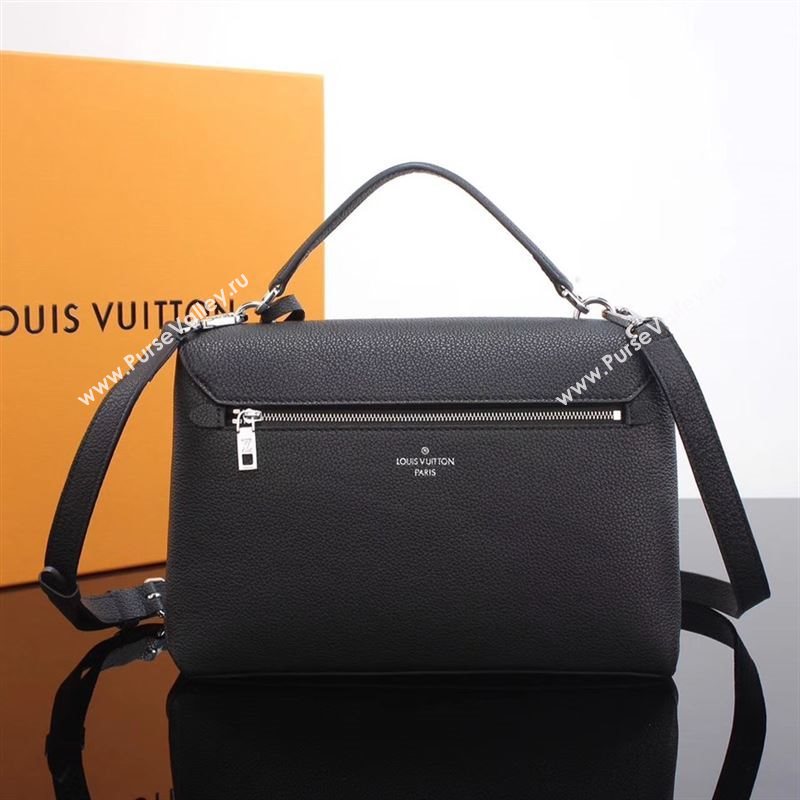 LV Louis Vuitton My Lockme Handbag M54849 Real Leather Bag Black