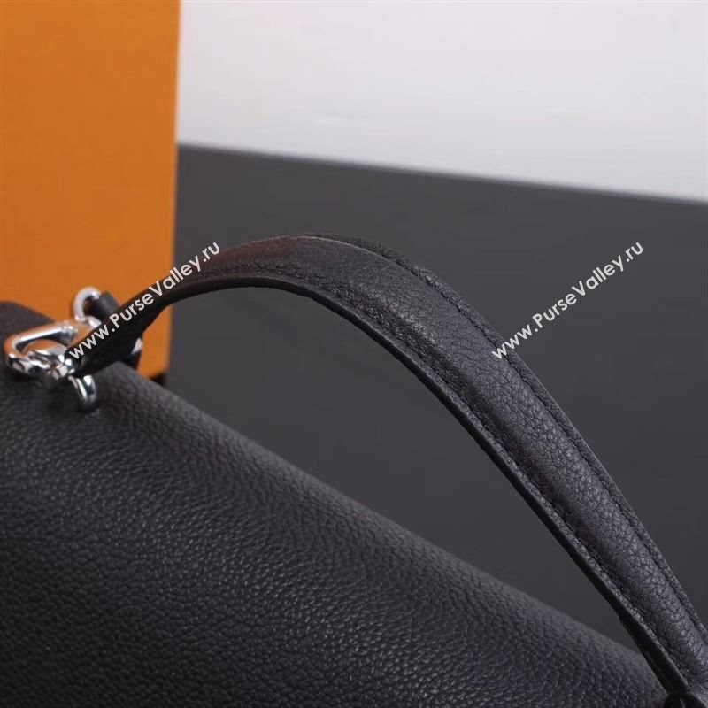 LV Louis Vuitton My Lockme Handbag M54849 Real Leather Bag Black