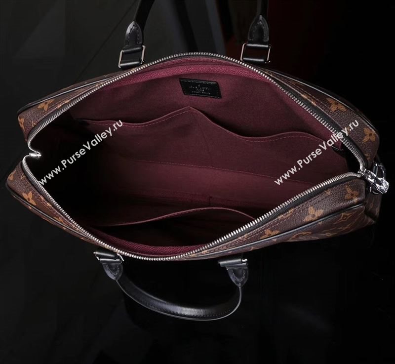 Men LV Louis Vuitton Porte-documents Voyage Handbag M52005 Monogram Bag Brown
