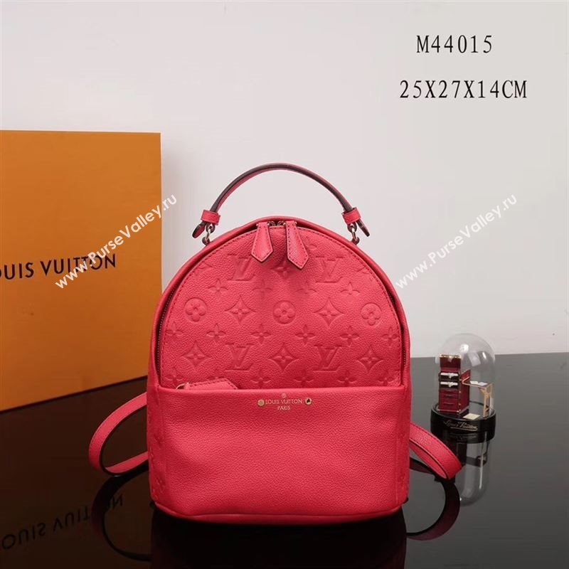 LV Louis Vuitton Monogram Sorbonne Backpack M44015 Real Leather Bag Red