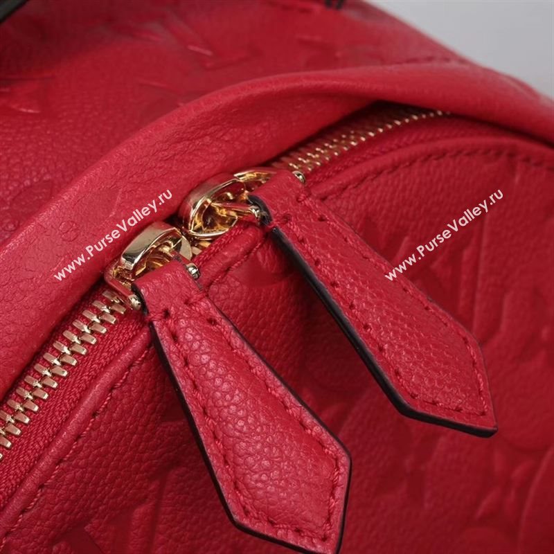 LV Louis Vuitton Monogram Sorbonne Backpack M44015 Real Leather Bag Red