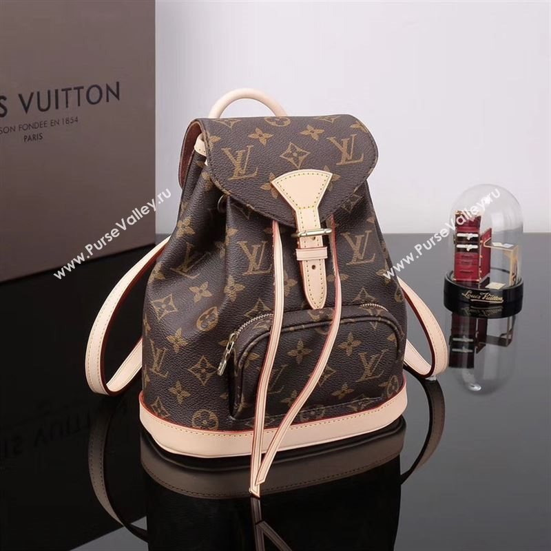 LV Louis Vuitton Monogram Montsouris Backpack M51137 Bag Handbag Brown