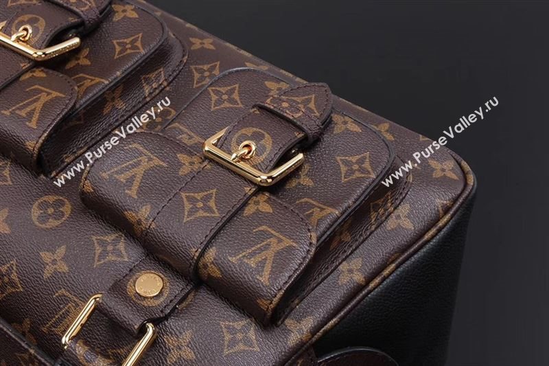 LV Louis Vuitton Monogram Manhattan Handbag M44207 Bag Black
