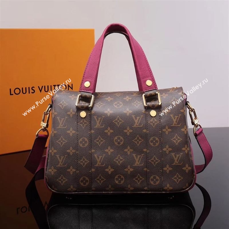 LV Louis Vuitton Monogram Manhattan Handbag M43482 Bag Maroon