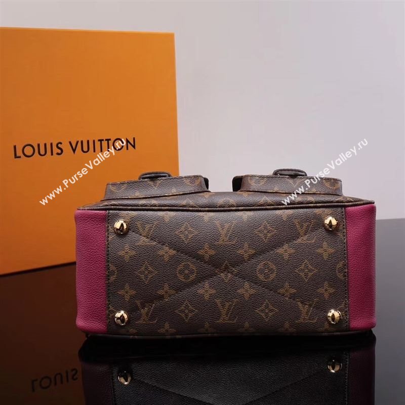 LV Louis Vuitton Monogram Manhattan Handbag M43482 Bag Maroon