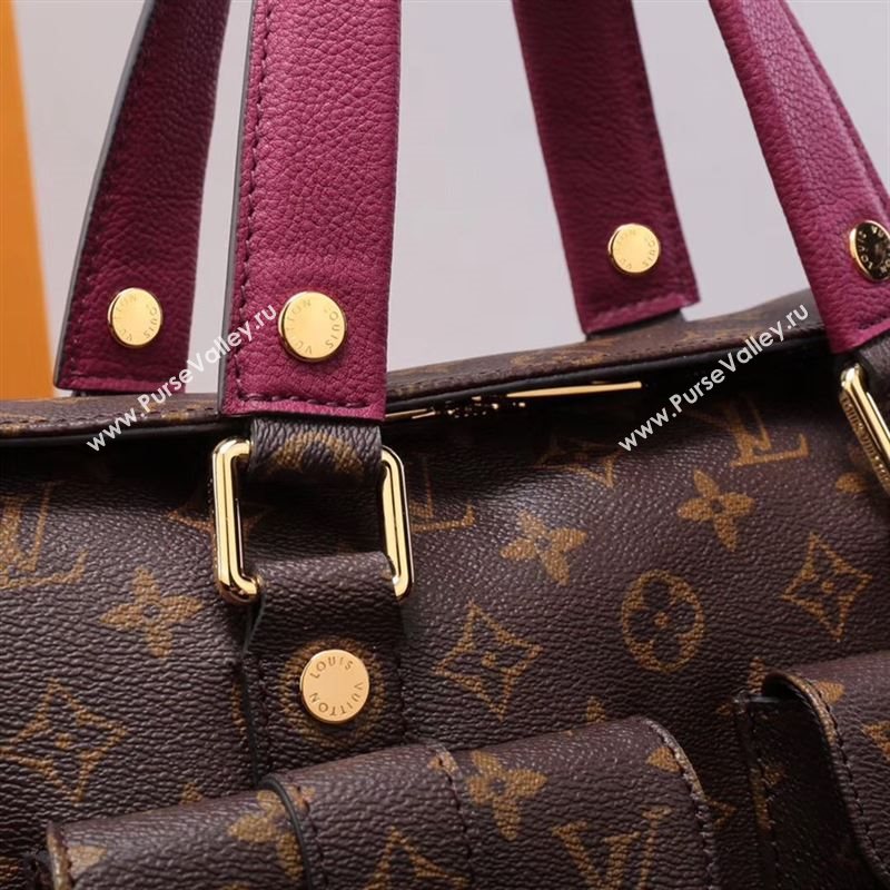 LV Louis Vuitton Monogram Manhattan Handbag M43482 Bag Maroon