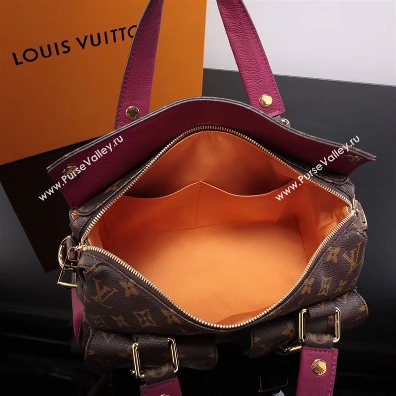 LV Louis Vuitton Monogram Manhattan Handbag M43482 Bag Maroon