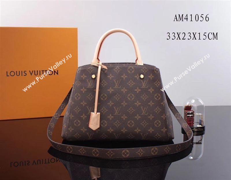 LV Louis Vuitton Monogram Montaigne Handbag M41056 Bag Brown