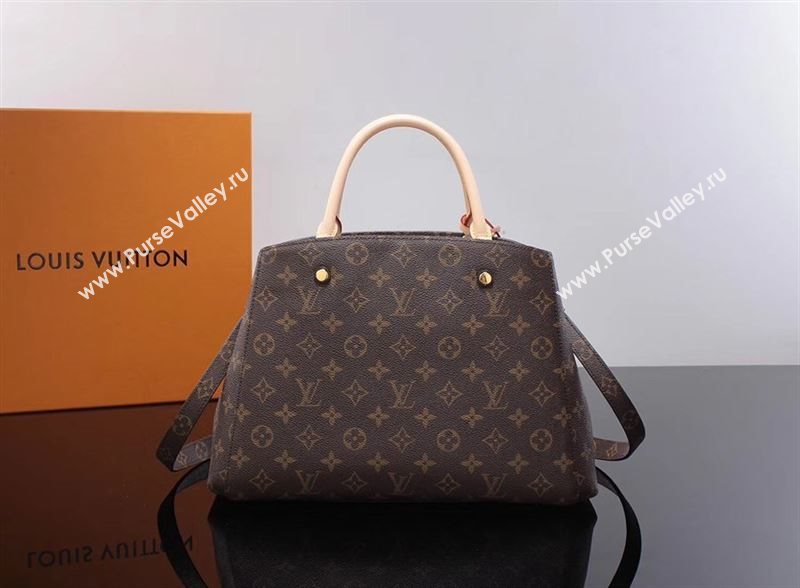 LV Louis Vuitton Monogram Montaigne Handbag M41056 Bag Brown