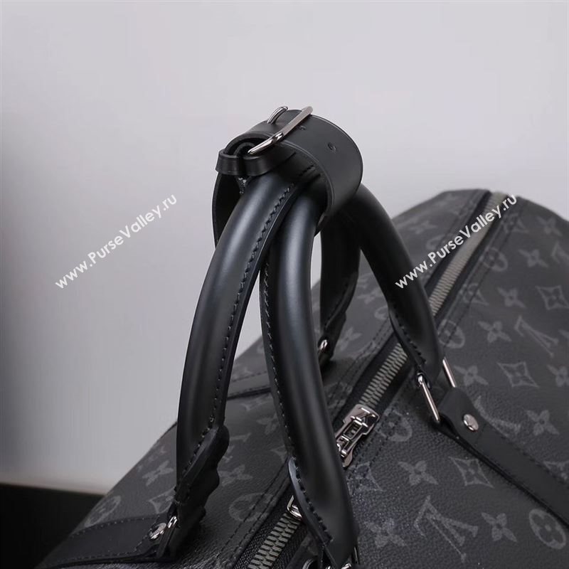 Men LV Louis Vuitton M40605 Keepall 55 Handbag Monogram Travelling Bag Gray