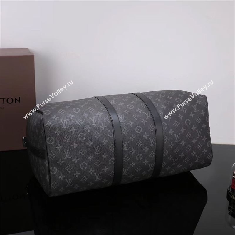 Men LV Louis Vuitton M40603 Keepall 50 Handbag Monogram Travelling Bag Gray