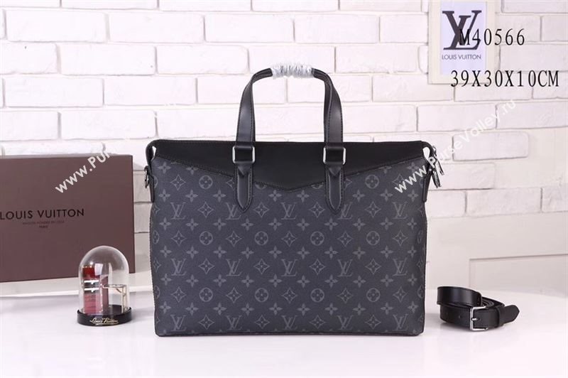 Men LV Louis Vuitton M40566 Explorer Briefcase Handbag Monogram Bag Gray