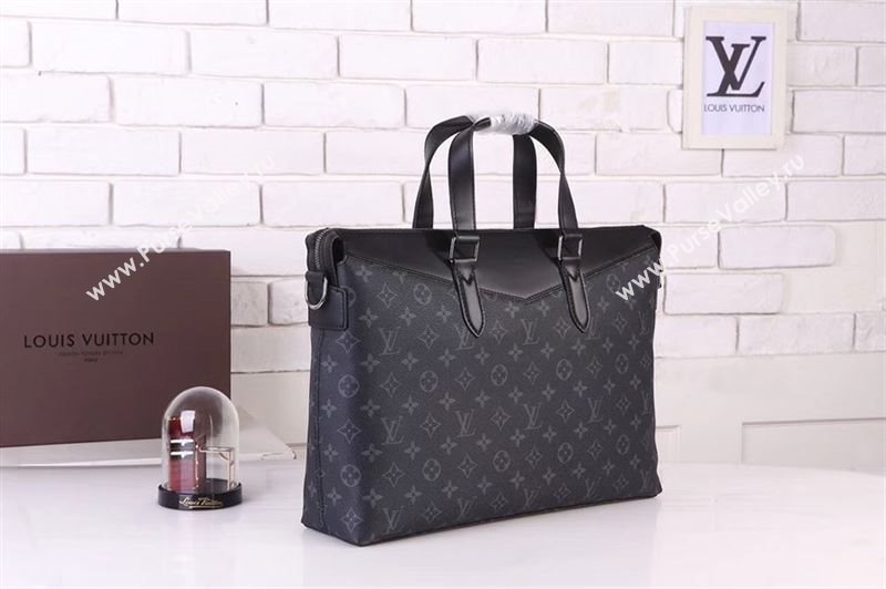 Men LV Louis Vuitton M40566 Explorer Briefcase Handbag Monogram Bag Gray