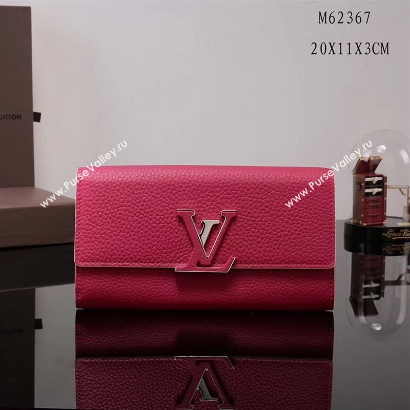 LV Louis Vuitton M62367 Capucines Wallet Clutch Bag Leather Handbag Red