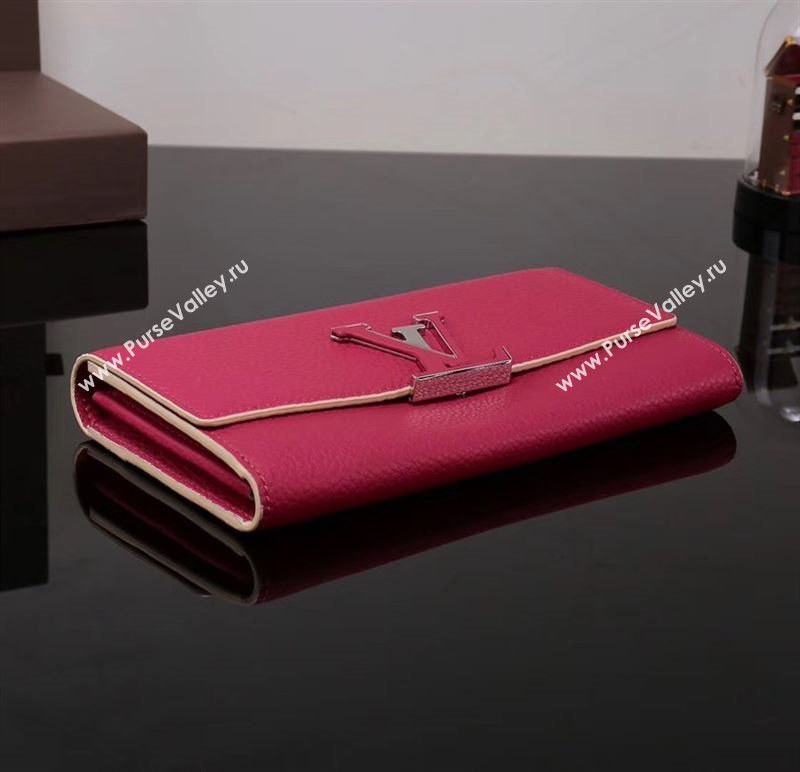 LV Louis Vuitton M62367 Capucines Wallet Clutch Bag Leather Handbag Red
