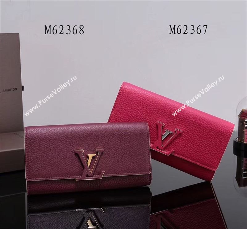 LV Louis Vuitton M62367 Capucines Wallet Clutch Bag Leather Handbag Red
