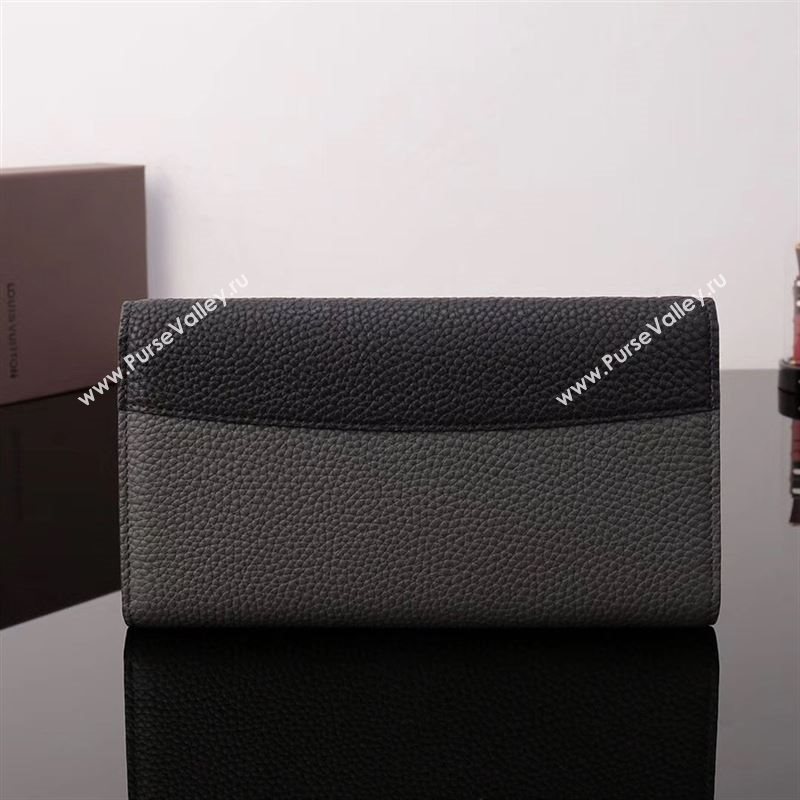 LV Louis Vuitton M62128 Capucines Wallet Clutch Bag Leather Handbag Black&Gray
