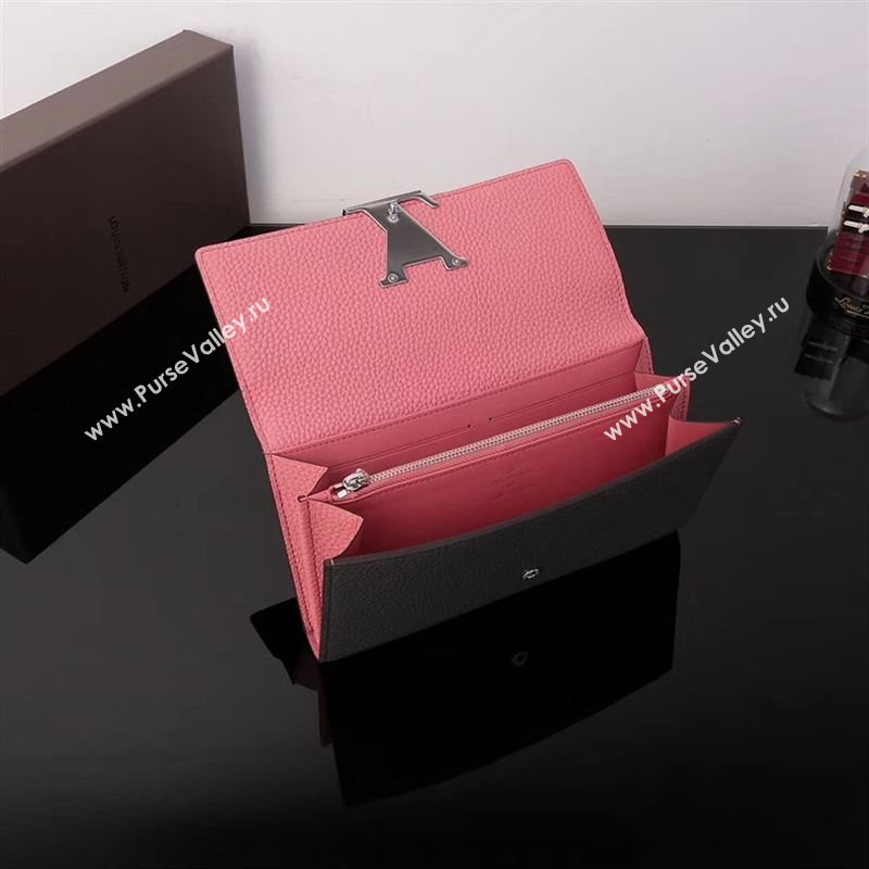 LV Louis Vuitton M62128 Capucines Wallet Clutch Bag Leather Handbag Black&Gray