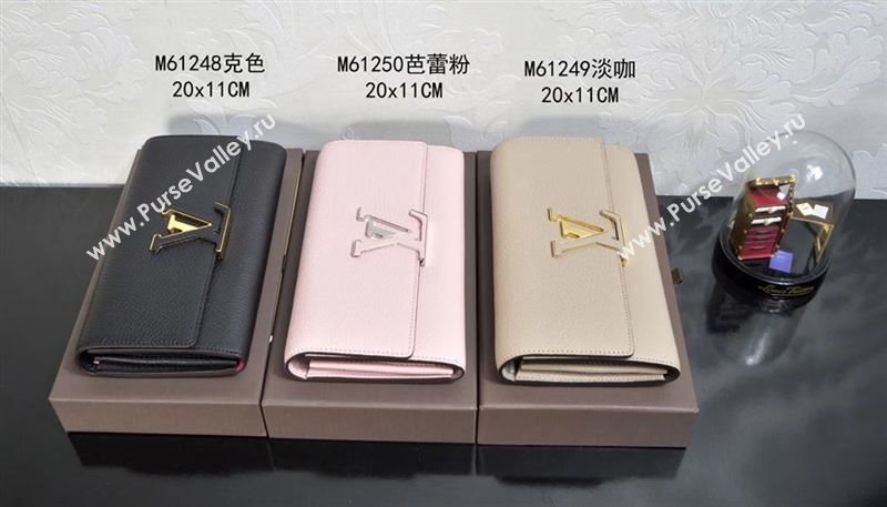 LV Louis Vuitton M61249 Capucines Wallet Clutch Bag Leather Handbag Beige