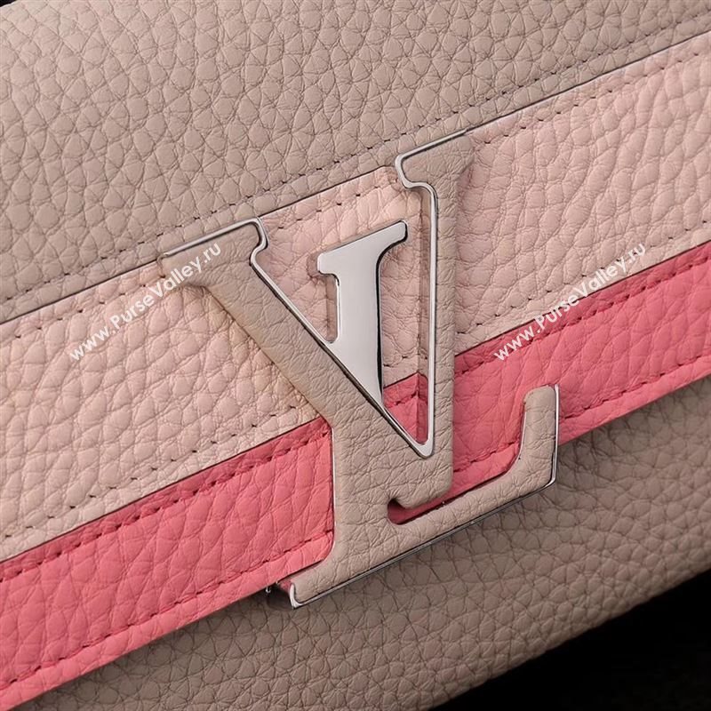 LV Louis Vuitton M62132 Capucines Wallet Clutch Bag Leather Handbag Beige&Pink