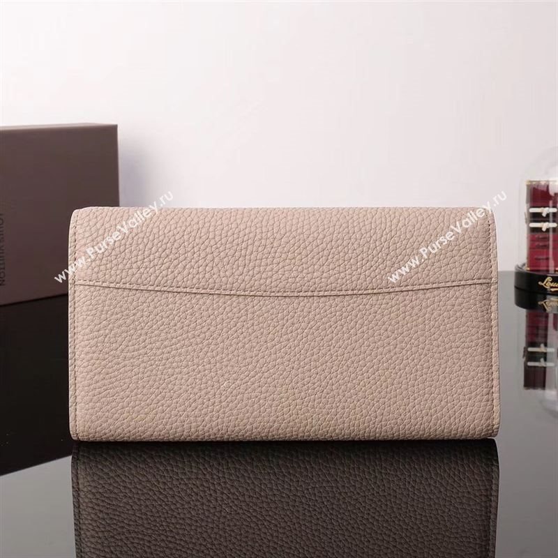 LV Louis Vuitton M62132 Capucines Wallet Clutch Bag Leather Handbag Beige&Pink