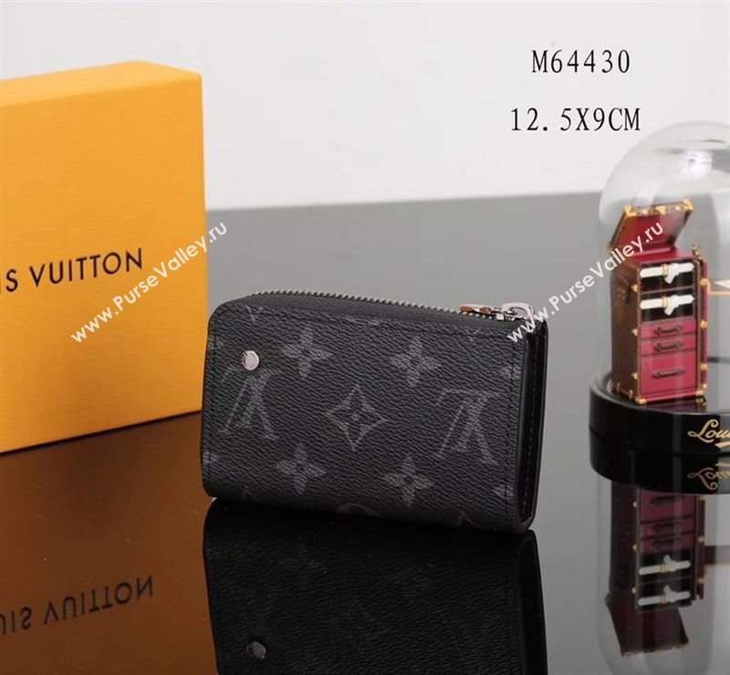 LV Louis Vuitton M64430 Monogram Small Car Key Case Bag Gray