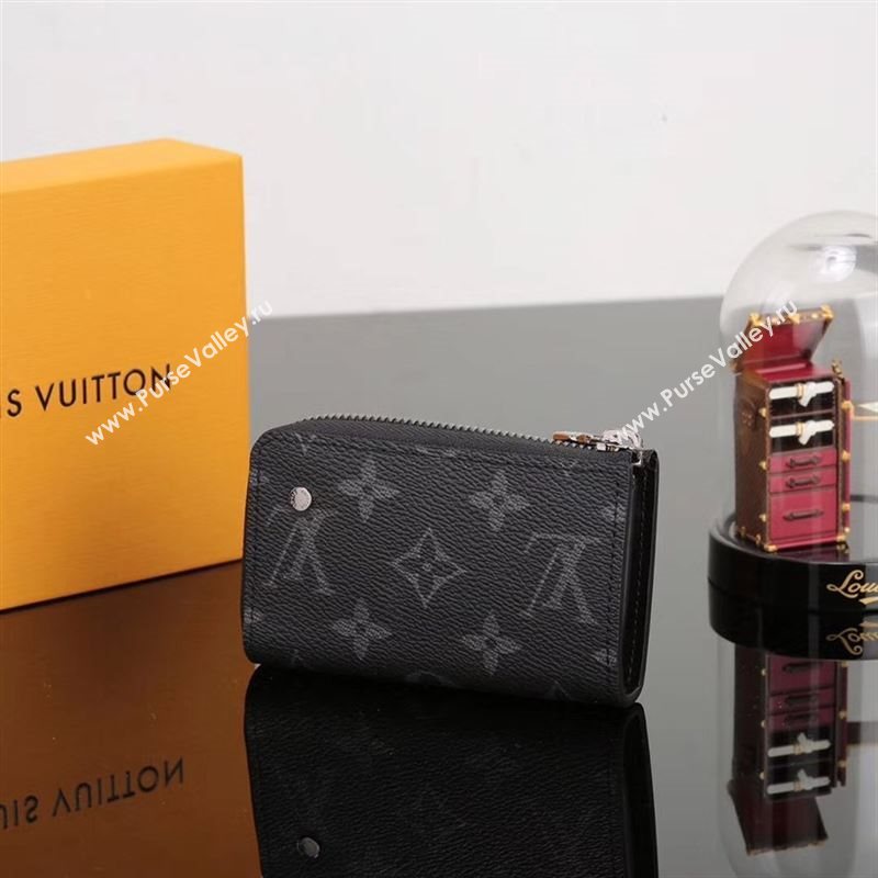 LV Louis Vuitton M64430 Monogram Small Car Key Case Bag Gray